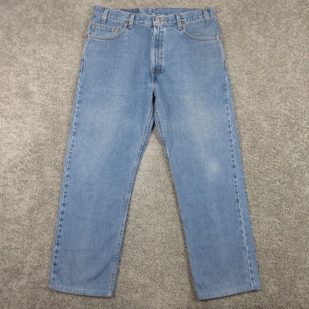 Vintage Levis Jeans Mens 36x30 Blue 505 Regular Straight Made in USA Denim Pants
